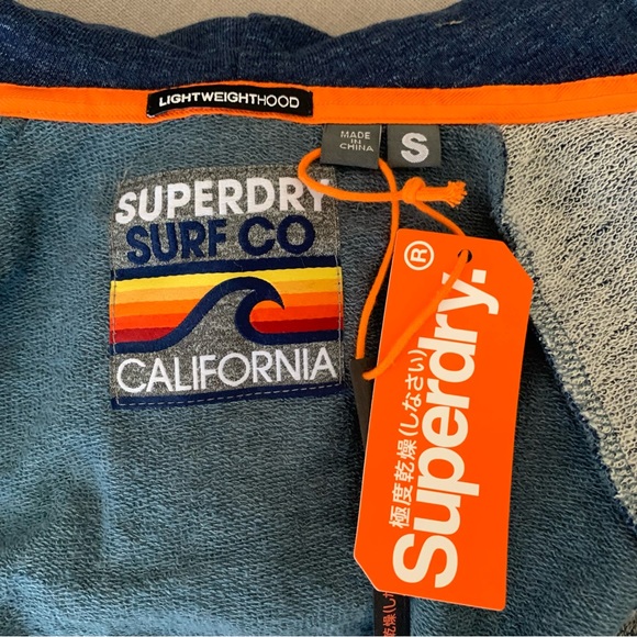 Closet clean out! NWT Superdry No Surf No 7 Light Raglan Zip Hoodie Small - Picture 8 of 9